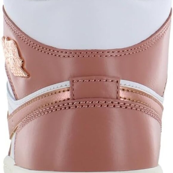 Jordan Womens Air 1 MID SE Sneakers Red Stardust/Metallic Copper - Picture 4 of 5